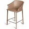 Полубарный стул Gio, серо-коричневая кожа