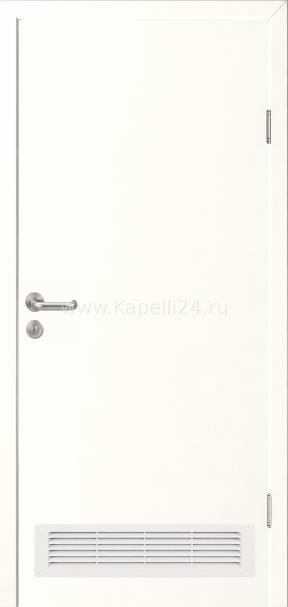 Влагостойкая Дверь Капель однопольная Белый RAL 9016 Вентиляционная решетка белая