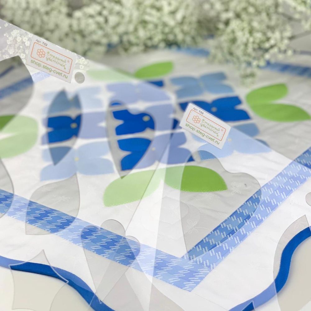 Комплект из двух трафаретов + схемы "Гортензия" в подарок