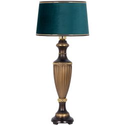 Настольная лампа Ваза Ребристая Бронза с абажуром Тюссо Мурена