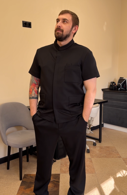 Рубашка кнопки cпорт трикотаж