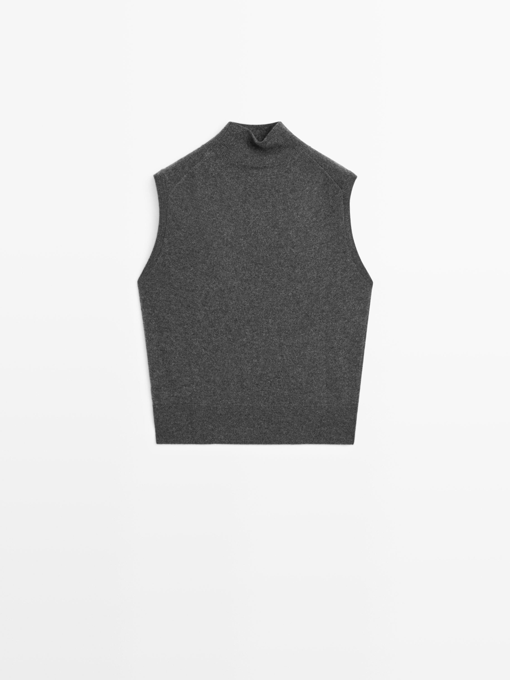 Massimo Dutti Трикотажный жилет из 100% кашемира, серый