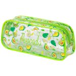 Пенал-косметичка BRAUBERG LUCENT на молнии, прозрачный, "Avocado", 21х5х9 см, 270054