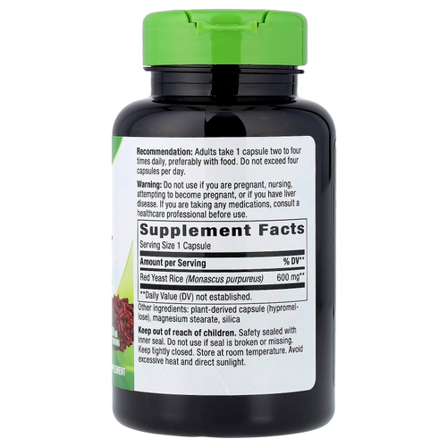 Nature's Way, Красный дрожжевой рис, 600 мг, 120 веганских капсул
