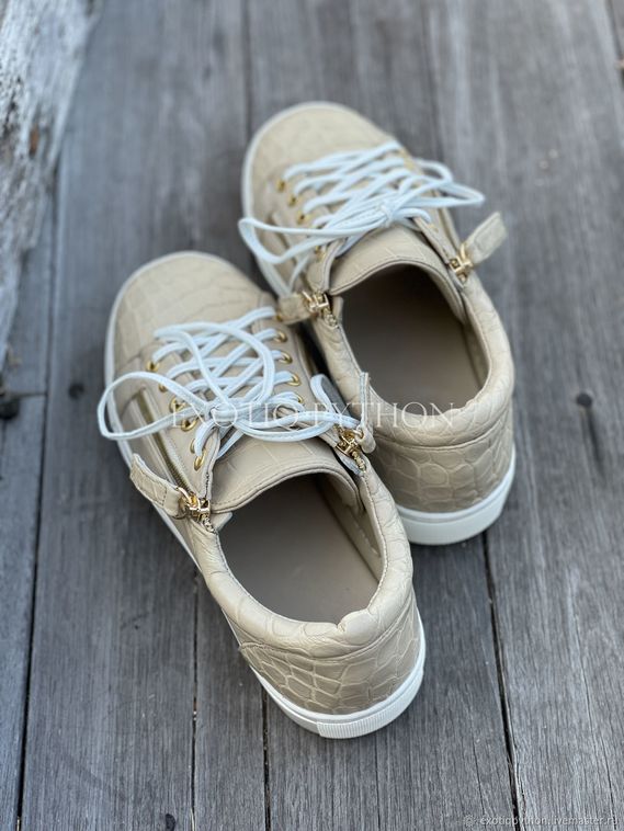 Кеды из кожи крокодила и кожи ягнёнка SH-172