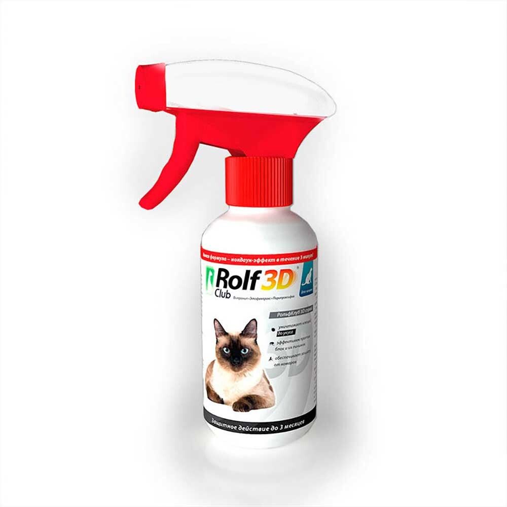 Rolf Club 3D Спрей для кошек от клещей, блох и комаров 200 мл (фипронил)