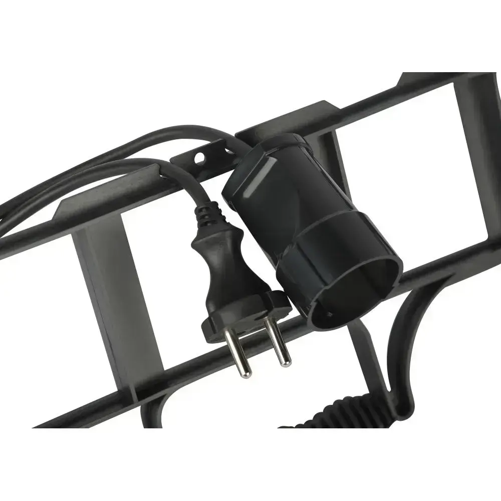 Удлинитель силовой на рамке Intro UF1300 30м без заземления 1 розетка ПВС 2x0.75мм, строительный садовый для газонокосилки и триммера