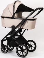 Детская коляска Peppy Tecla 3 в 1 с автокреслом Verona Beige Stone Chrome Edition Бежевый