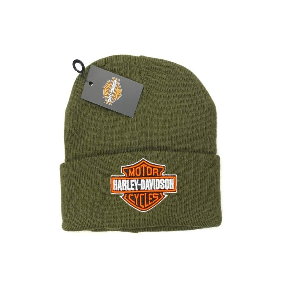 Шапка Harley Davidson (хаки) с цветной вышивкой