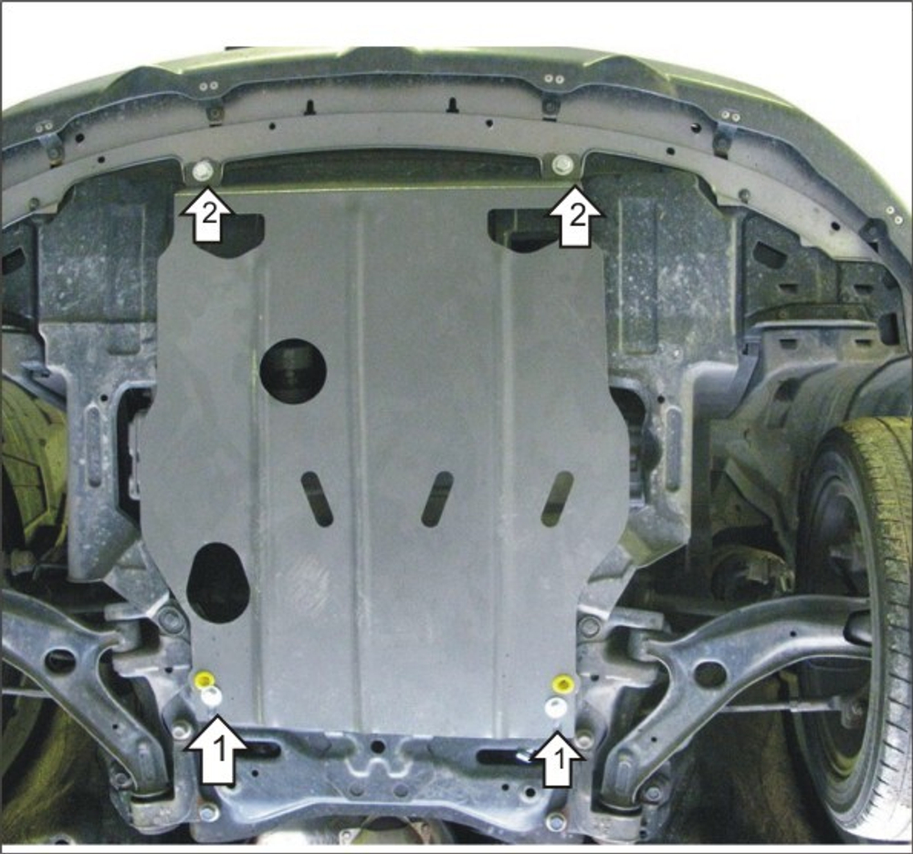 Защита картера Двигателя, КПП. 2 мм, Сталь. для Honda Airwave 2004-2008 MOTODOR.00821