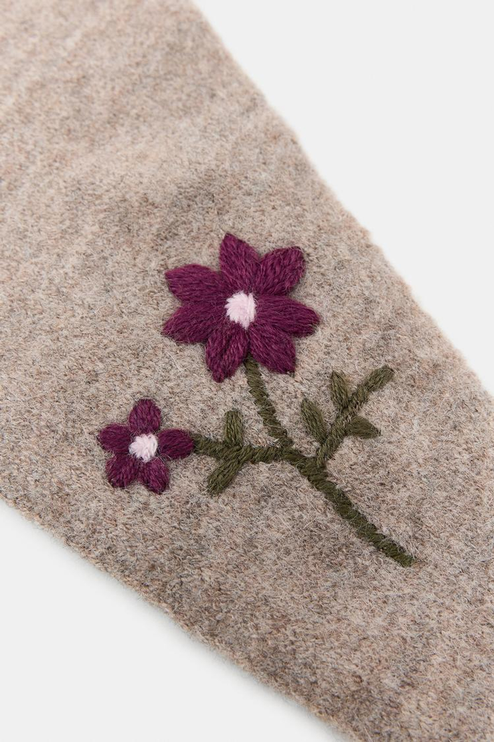 ZARA ТРИКОТАЖНАЯ БАНДАНА С ЦВЕТОЧНОЙ ВЫШИВКОЙ, РЫЖЕВАТО-КОРИЧНЕВЫЙ