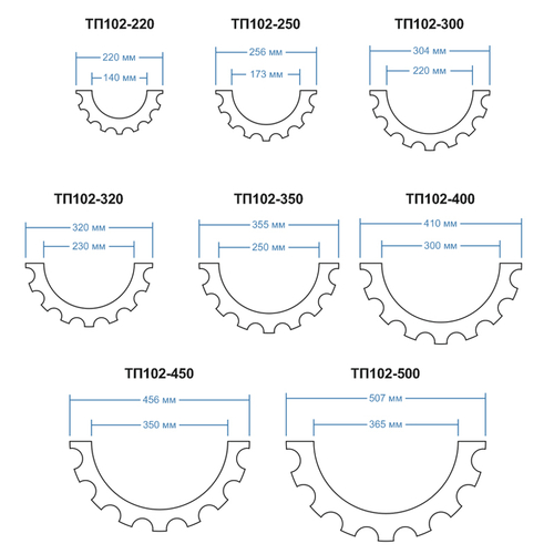 ТП102-350 тело полуколонны (d260 D355 h2000мм) внутрт. d 260мм, шт