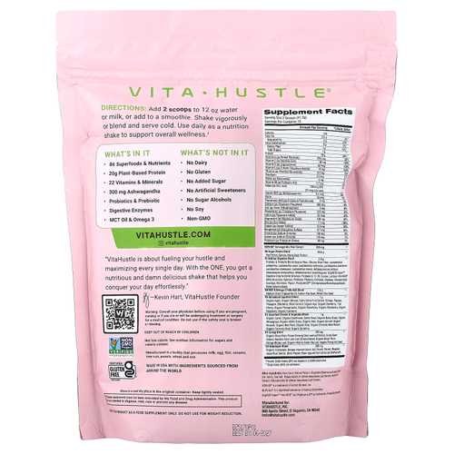 VitaHustle, One Superfood Protein, со вкусом клубники, 619 г (1,36 фунта)