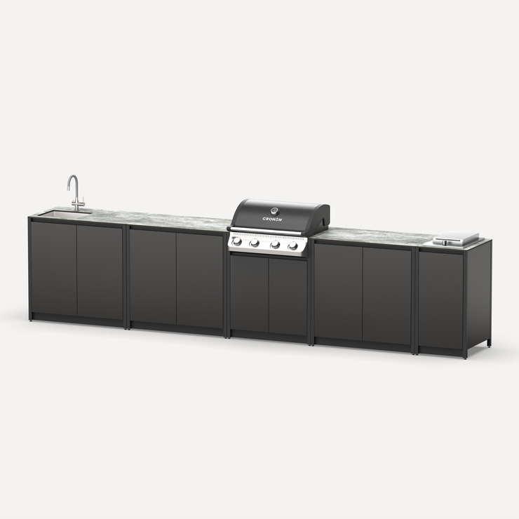 Барбекю комплекс Lounge F-113SGP, 3.9 м, черный/серый каспий