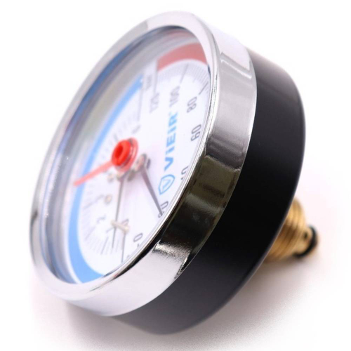 Термоманометр VIEIR аксиальный d-80мм 6 БАР 1/2 YF6 (50/1)