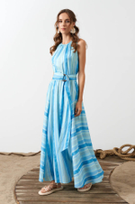 51572 Платье женское (голубой принт)