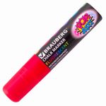 Маркер меловой "POP-ART" КРАСНЫЙ, 15 мм, сухостираемый, для гладких поверхностей, BRAUBERG, 151539