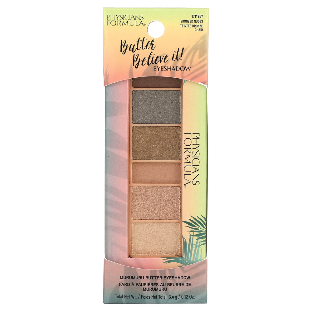 Physicians Formula, Butter Believe It, тени для век с маслом мурумуру, 1711957 бронзовый нюд, 3,4 г (0,12 унции)