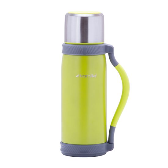 Термос 1200 мл. из нержавеющей стали Kamille KM-2015 с ручкой и ремешком.