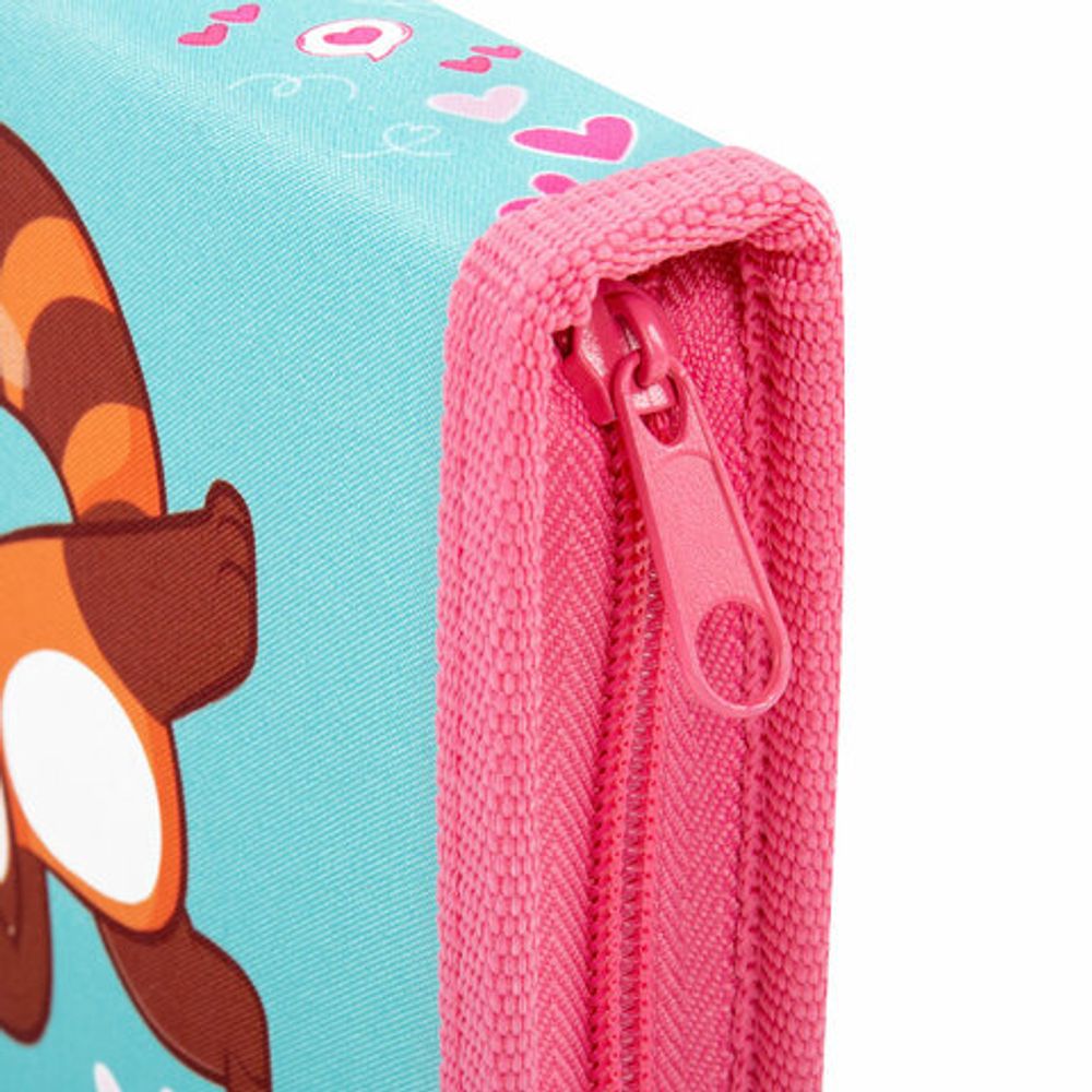 Пенал ПИФАГОР, 1 отделение, полиэстер, 19х13 см, "Red panda", 272283