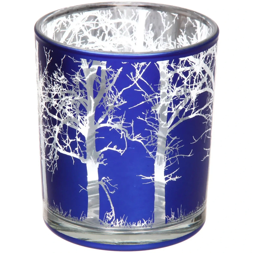 Подсвечник «Зимний лес» 8,5*10 см, Синий
