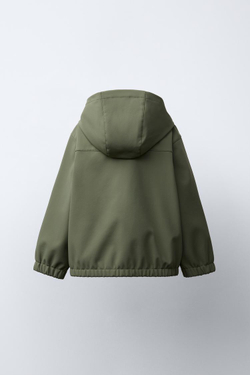 ZARA КУРТКА С КАПЮШОНОМ И ПОДКЛАДКОЙ, ПЫЛЬНЫЙ ХАКИ