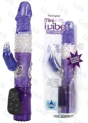 Фиолетовый вибратор-ротатор  MINI I-VIBE RABBIT