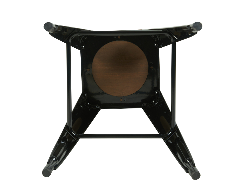 Стул барный TOLIX черный глянцевый + темное дерево KD 4 шт.