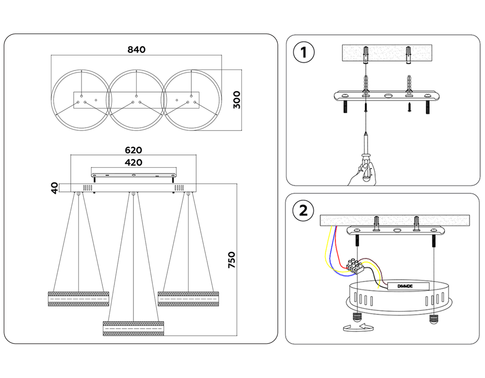 Ambrella Управляемый подвесной светодиодный светильник Original FA6206