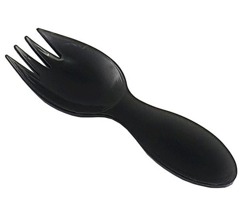 Вилка-ложка мини, 80 мм, черная, 600 штук