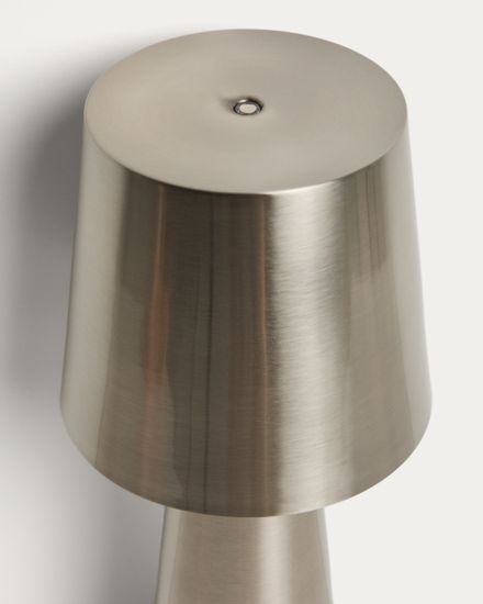 Настольная лампа Arenys большая из металла с блестящей серебристой отделкой