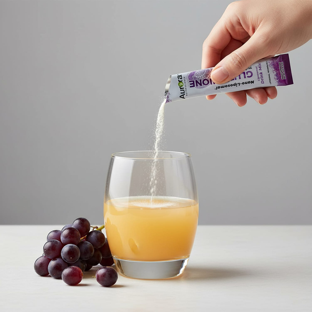 Aurora Nutrascience, Nano-Liposomal®, глутатион, смесь для приготовления липосомальных напитков, 30 пакетиков по 9 г (0,32 унции)