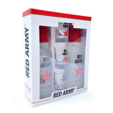 Набор подарочный Водка Рэд Арми классик 2* 0,5л +3 рюмки / Vodka Red Army classic 2* 0,5 l+3 glasses