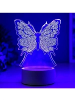 Светильник «Бабочка» LED RGB от сети 9.5×13×17 см RISALUX