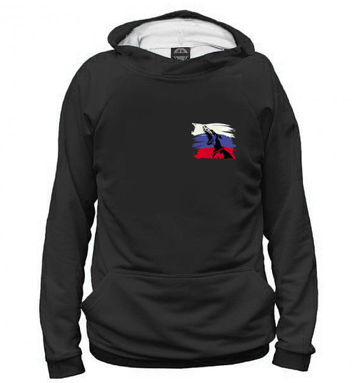 Толстовка "Доберман кусается на флаге"