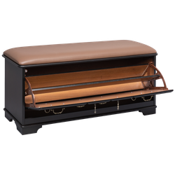 Банкетка Пандора 4 с обувницей Орех Оберджин Шоколад