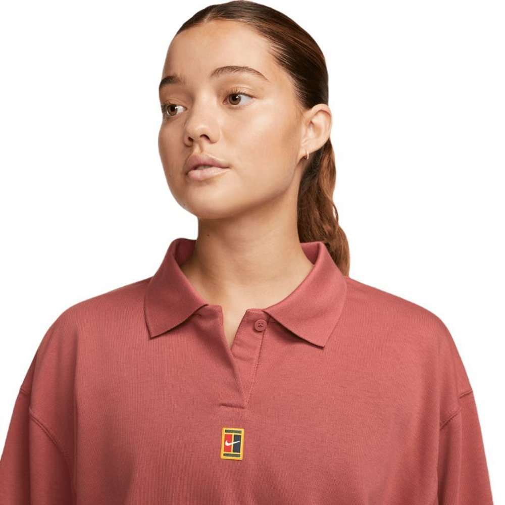 Женская теннисная куртка Nike Court Dri-Fit Heritage Tennis Polo - canyon rust