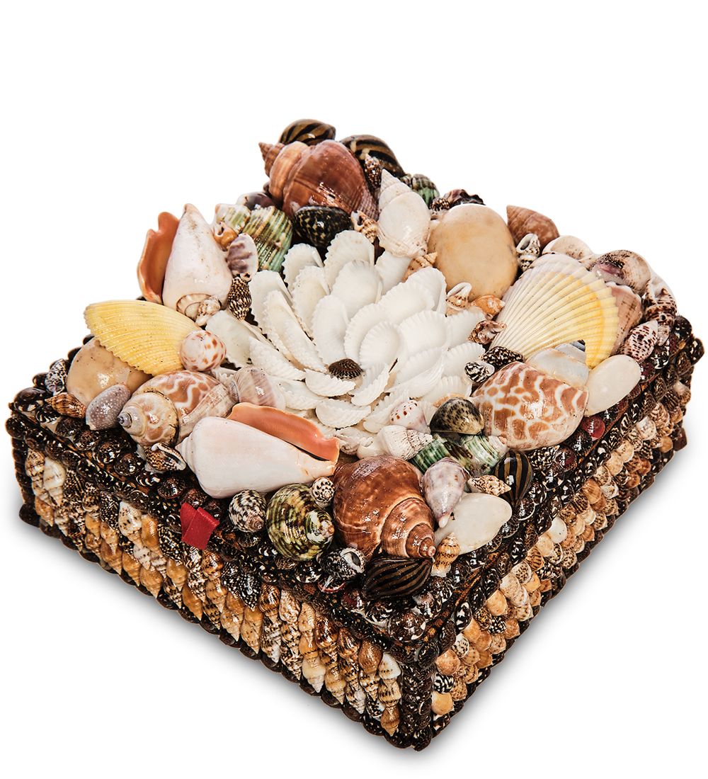 Decor and Gift 54-046-04 Декоративная шкатулка «Ракушки» квадрат