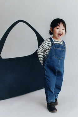 ZARA ДЖИНСОВЫЙ КОМБИНЕЗОН, ВЫЦВЕТШИЙ СИНИЙ