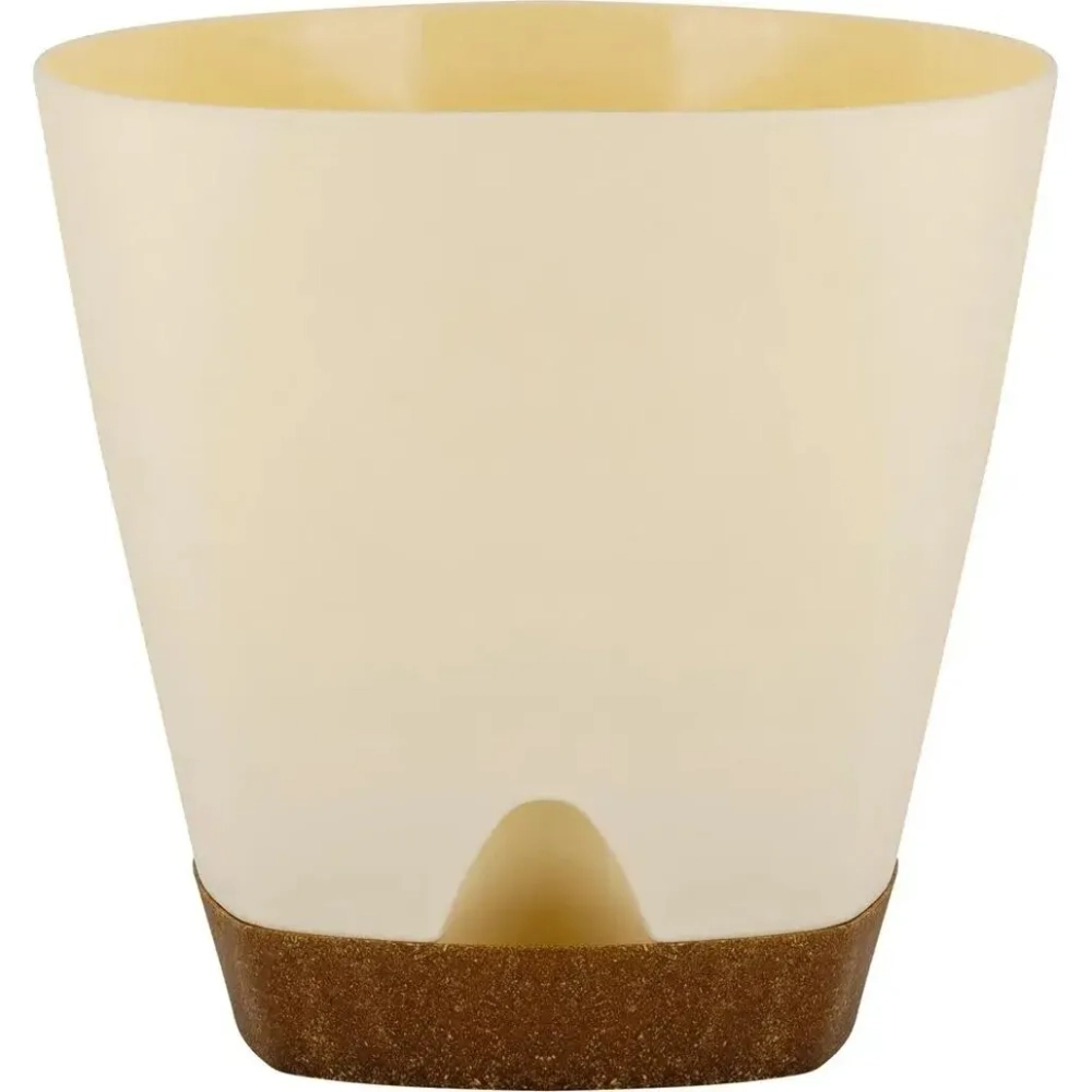 Горшок для цветов InGreen WOOD D140мм 1,35л с прикорневым поливом сливочный/бук