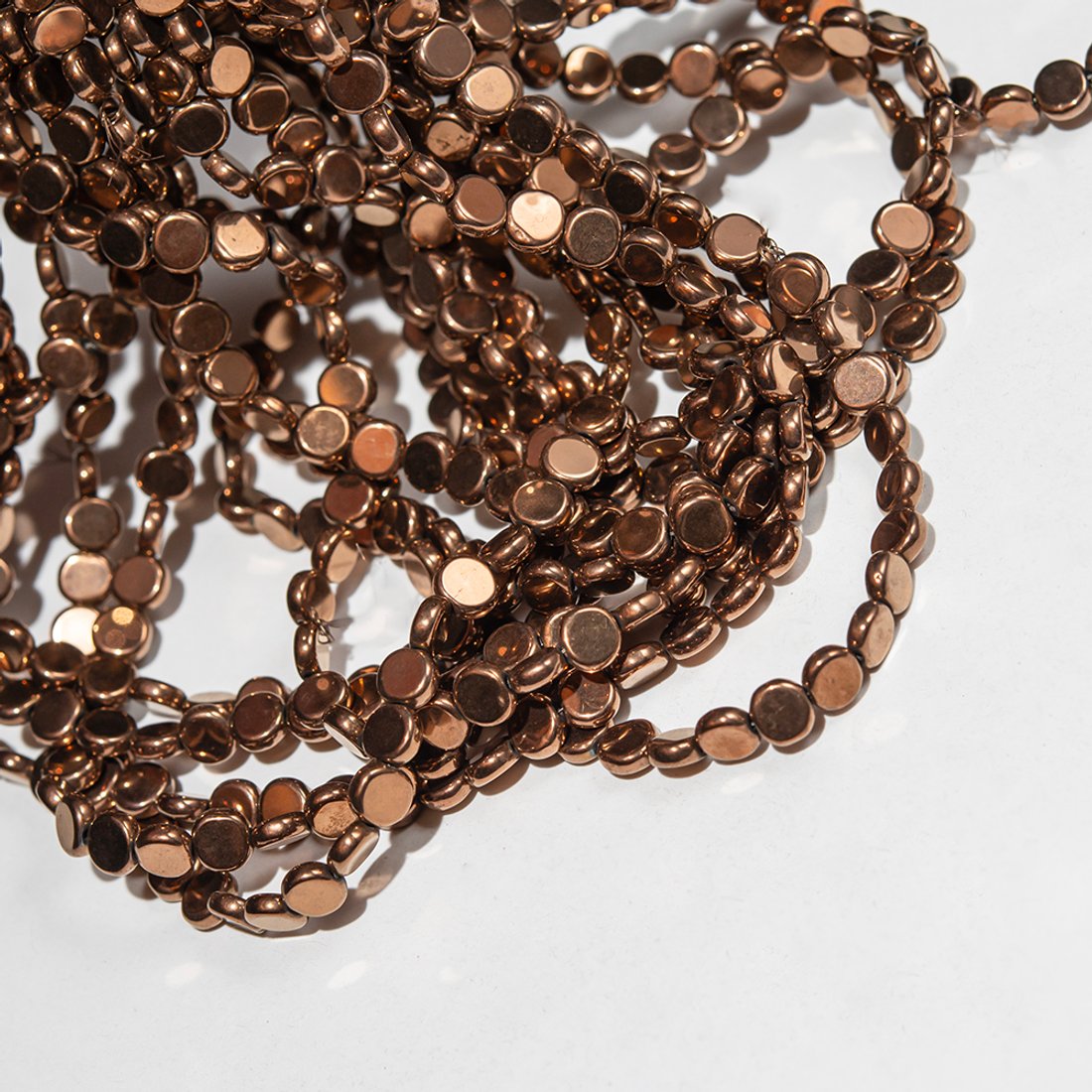 Гематин (гематит), монетка 6*2,3мм, оттенок "Бронза"