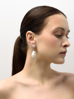 Серьги "Two drops pearl" Silver