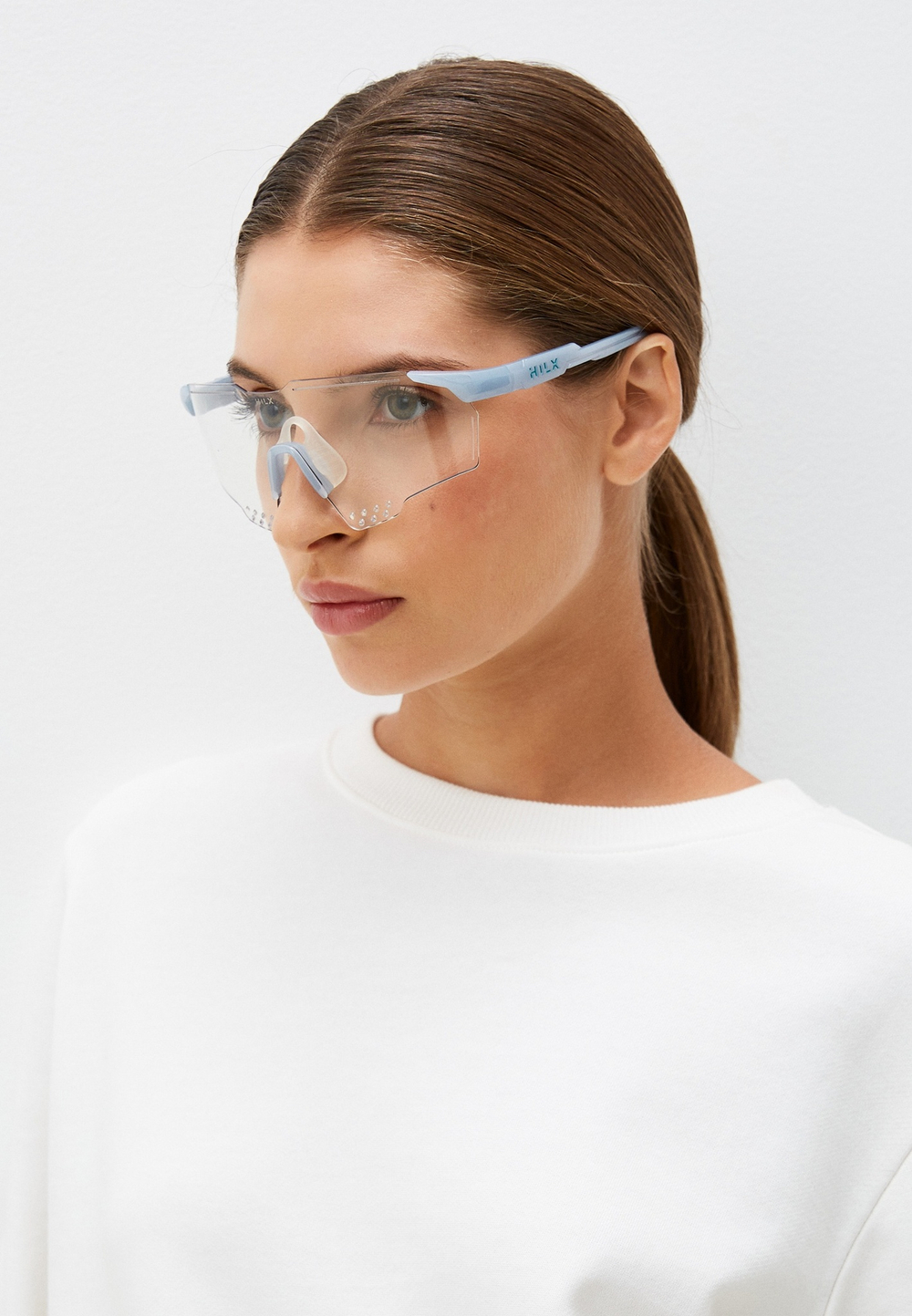 Спортивные очки с диоптриями HILX Gladiator (L) / Shiny Crystal Milky Light Grey / Photochromic Lens
