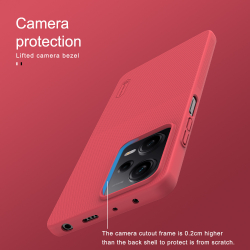Тонкий жесткий чехол красного цвета от Nillkin для Xiaomi Redmi Note 12 5G и POCO X5 5G, серия Super Frosted Shield
