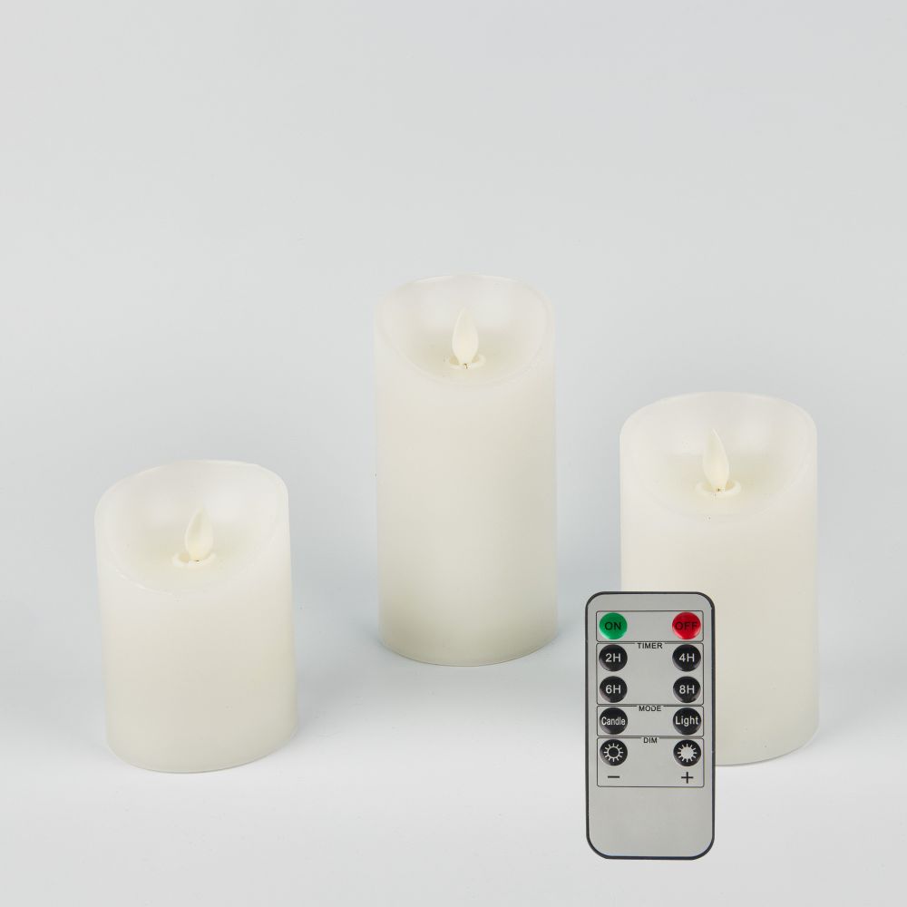 ULD-F055 WARM WHITE RC CANDLE SET3 Фигура светодиодная Свеча на батарейках 2AA не в-к. в составе набора из 3 штук. Диммируемые. 1 светодиод. Теплый белый свет. Пульт ДУ в-к. TM Uniel