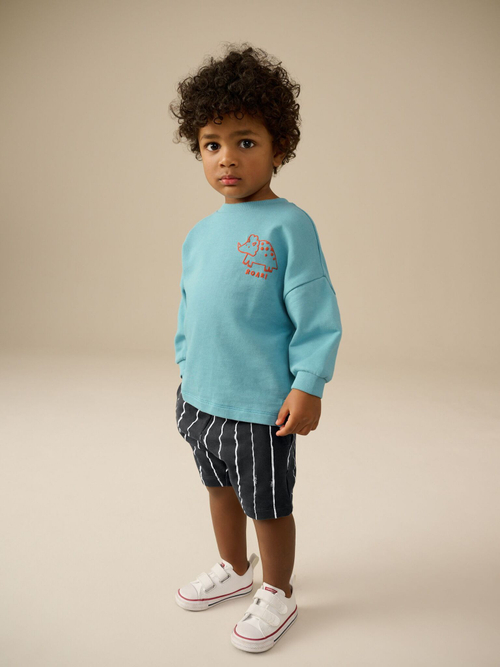 Толстовка и шорты в комплекте для мальчика Next E60-717, Голубой, Черный