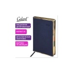 Ежедневник датированный 2026 А5 148х218 мм, GALANT "Infinity Gold", под кожу, темно-синий, 117503