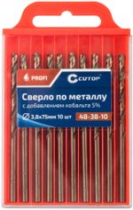 Сверло по металлу Cutop Profi с кобальтом 5%, 3,8 x 75 мм (10шт./уп.)---
