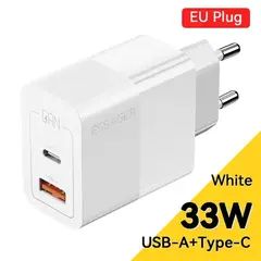 Адаптер питания Essager 33Вт (Type-C + USB-A) Белый