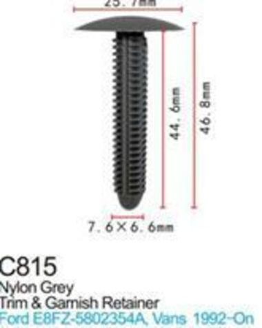 Клипса для крепления внутренней обшивки а/м Форд пластиковая (100шт/уп.) Forsage клипса C0815Black(Ford)